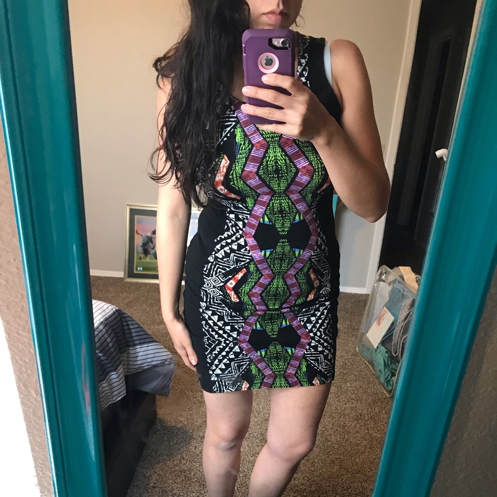 Tribal print mini dress